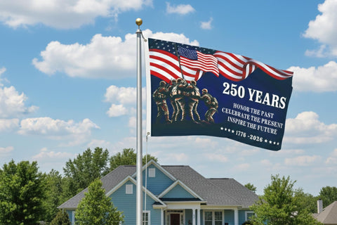 KARAVA bald eagles and fireworks motif adds festive porch appeal.