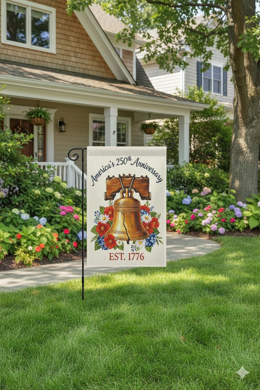 KARAVA 250th anniversary flag close-up texture highlights weather-resistant linen.
