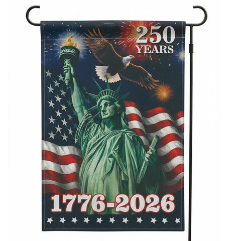 KARAVA USA 250th Anniversary garden flag front view for yard display.