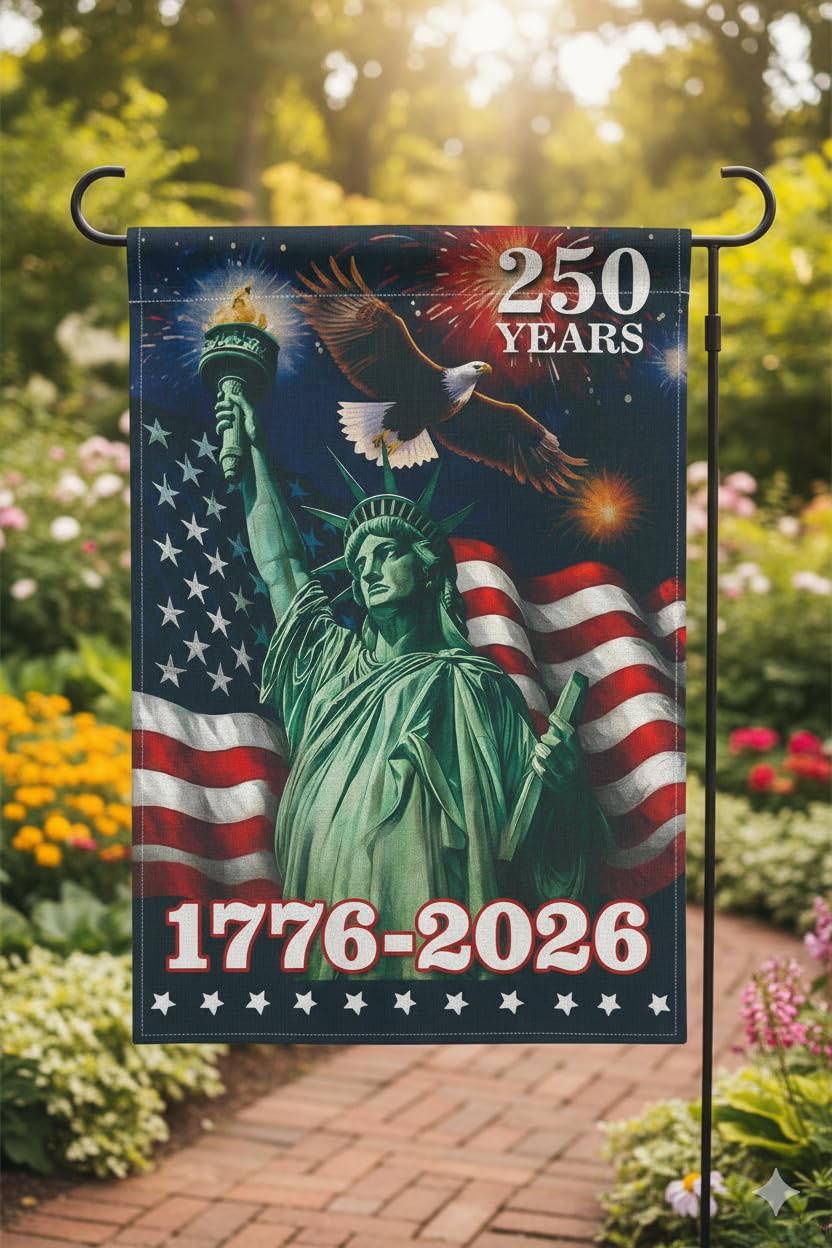KARAVA We the People design flag for porch decor and celebrations.