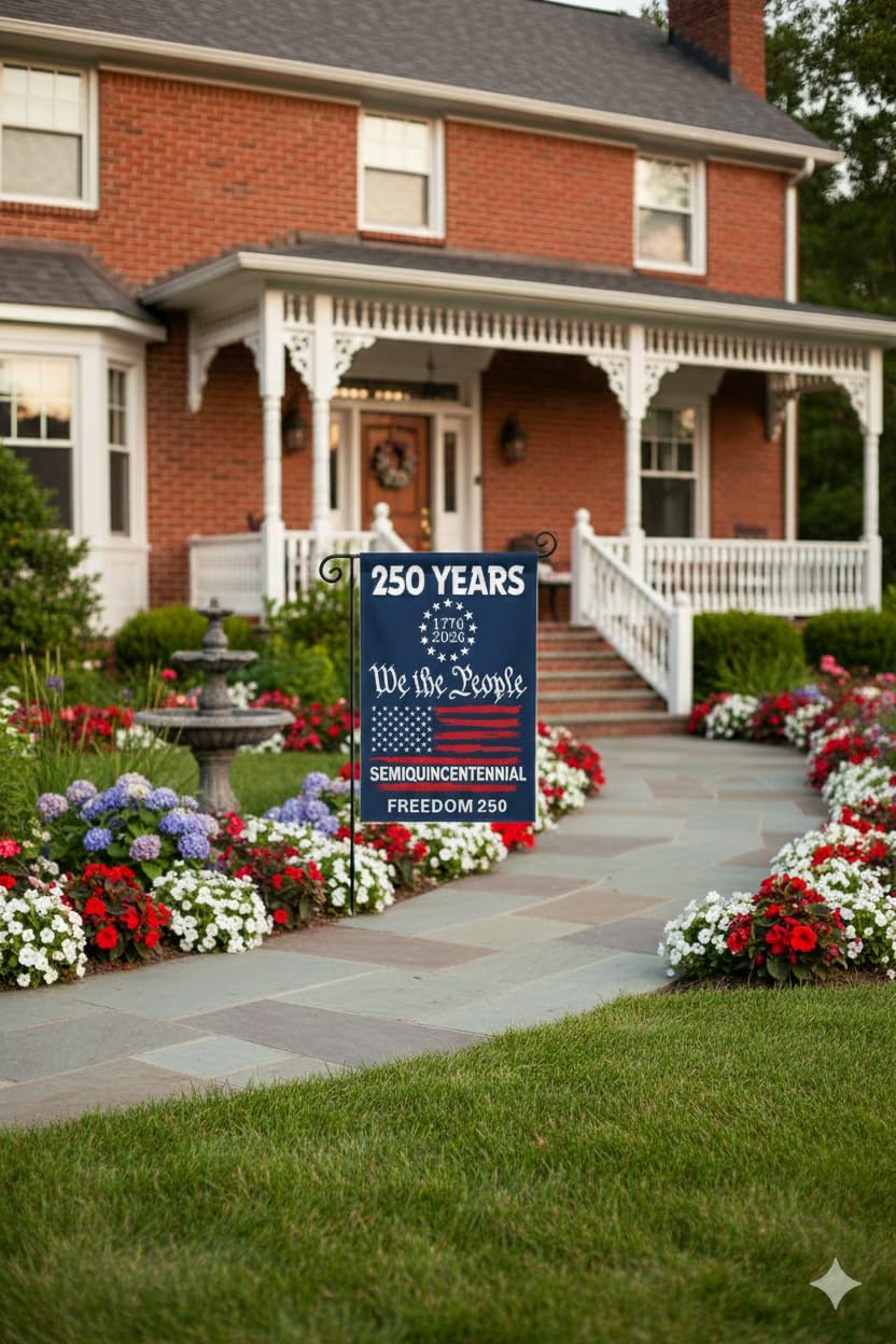 KARAVA linen outdoor flag, weather-resistant and durable for year-round use