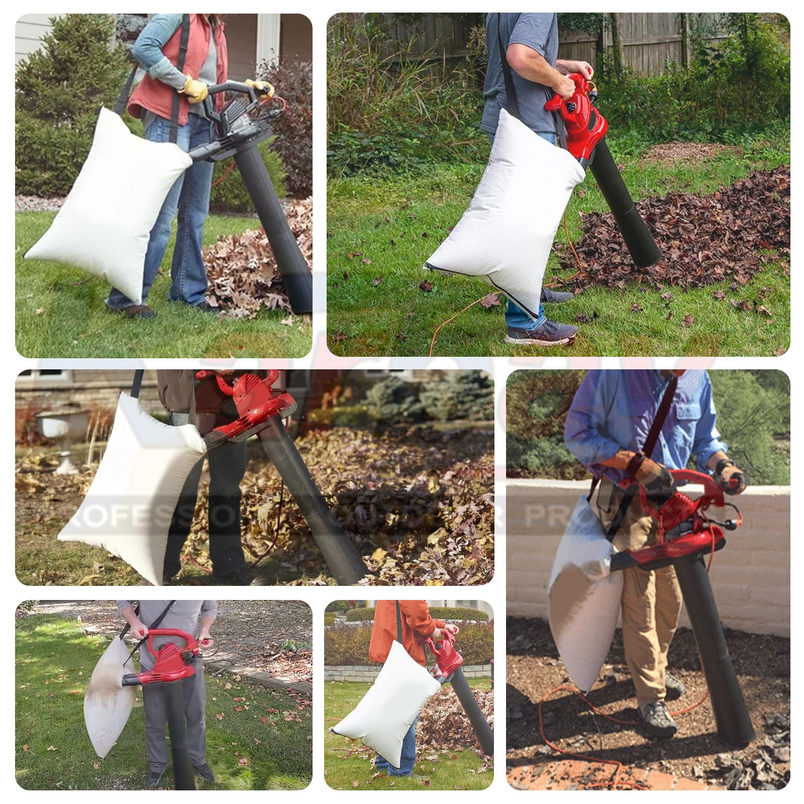 Karbay 127-7040 bag loaded with leaves demonstrates capacity.