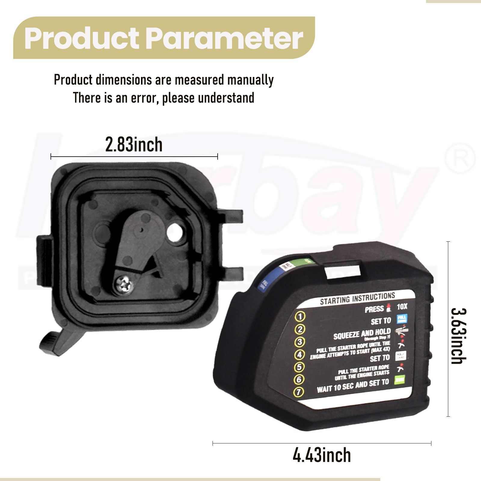 Karbay air filter base cover with choke lever 307191001—facilitates easy maintenance.