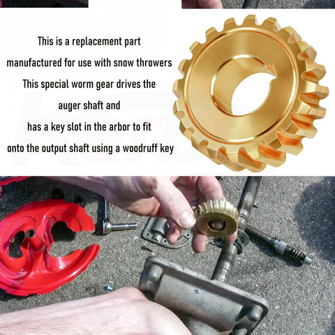 Karbay auger gear alignment with snowblower shaft during installation.