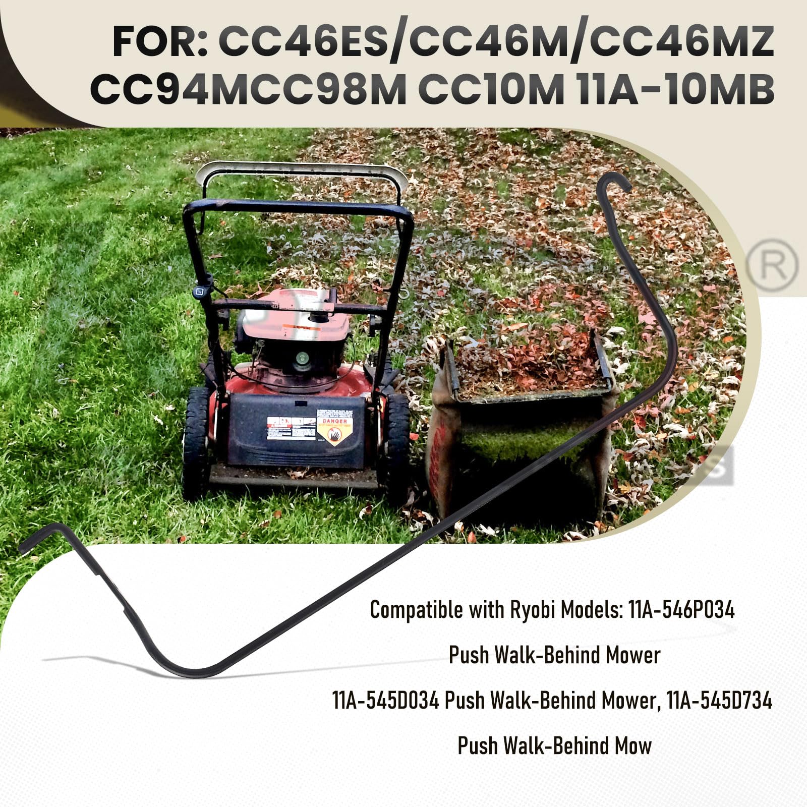 Karbay bail control bar mower compatibility highlights MTD, Ryobi, Troy-Bilt reach