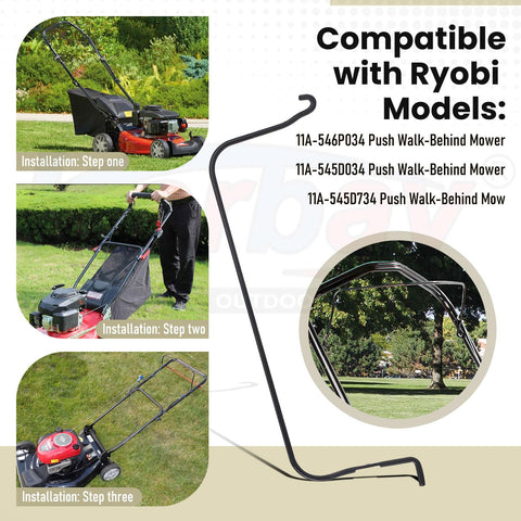 Karbay bail control bar side grip emphasizing durable, comfortable handling during mowing