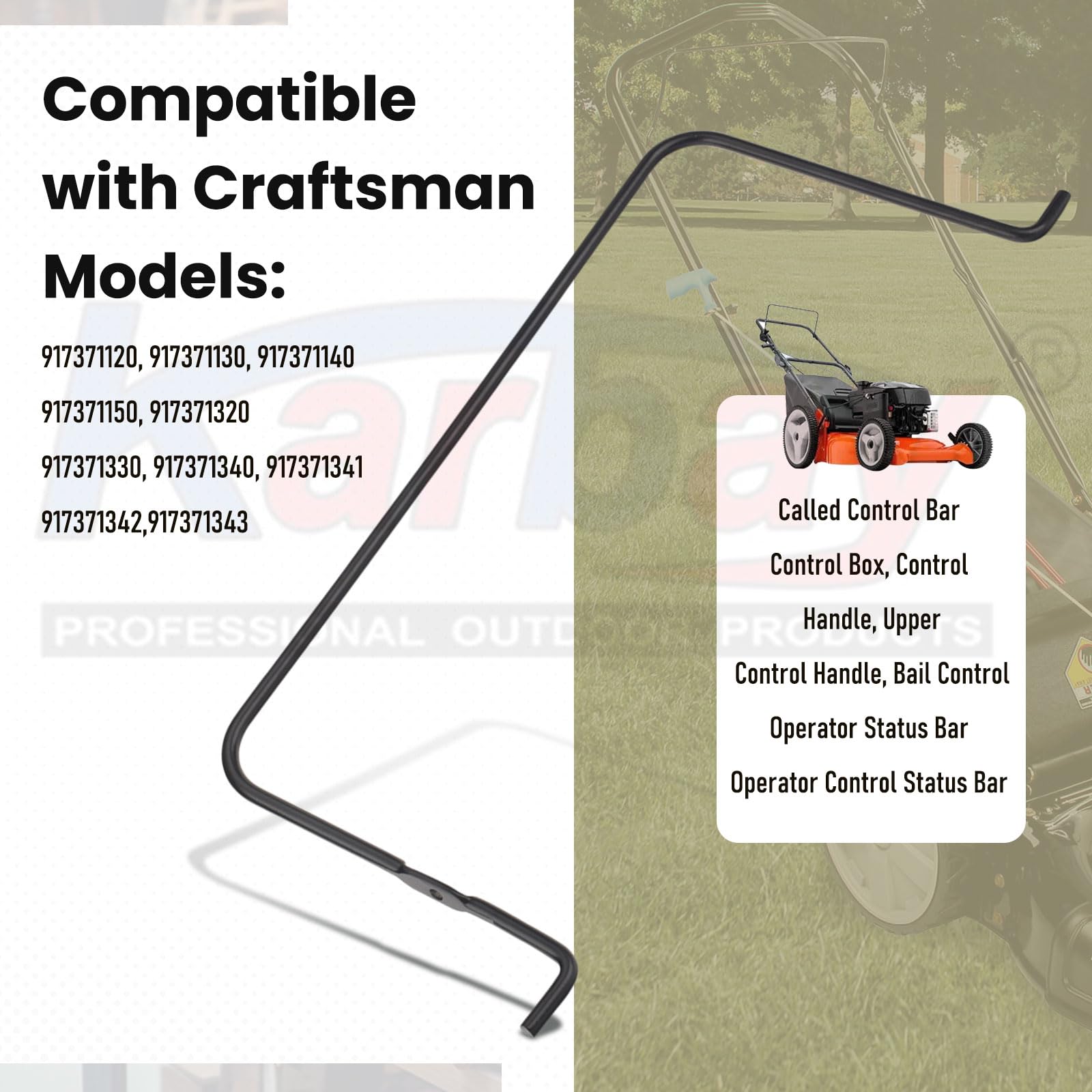 Karbay bail control bar for Weed Eater compatibility supports safe, steady operation.