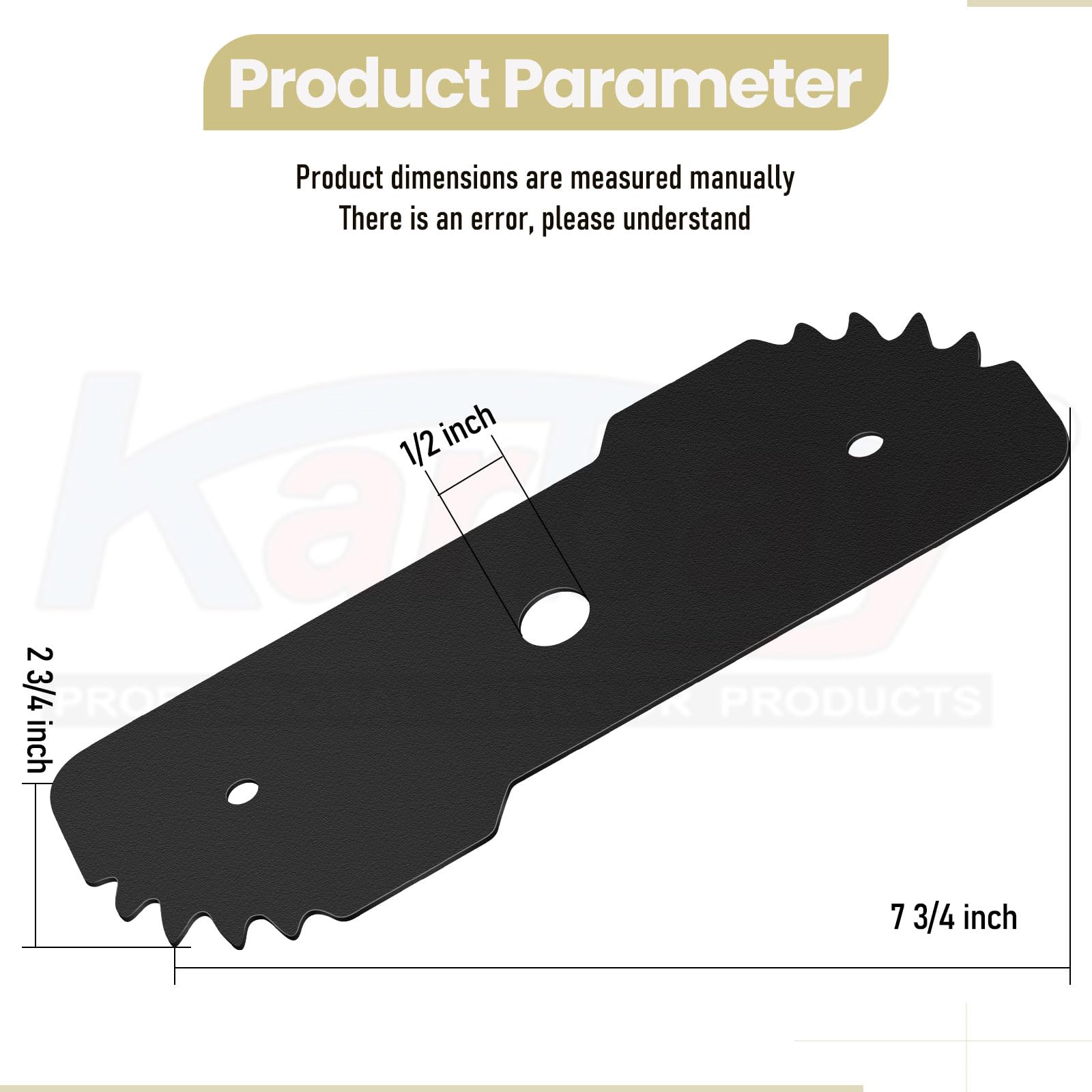 Karbay 7.5in Edge Hog blade uses heavy-duty steel for durable field cleanups.