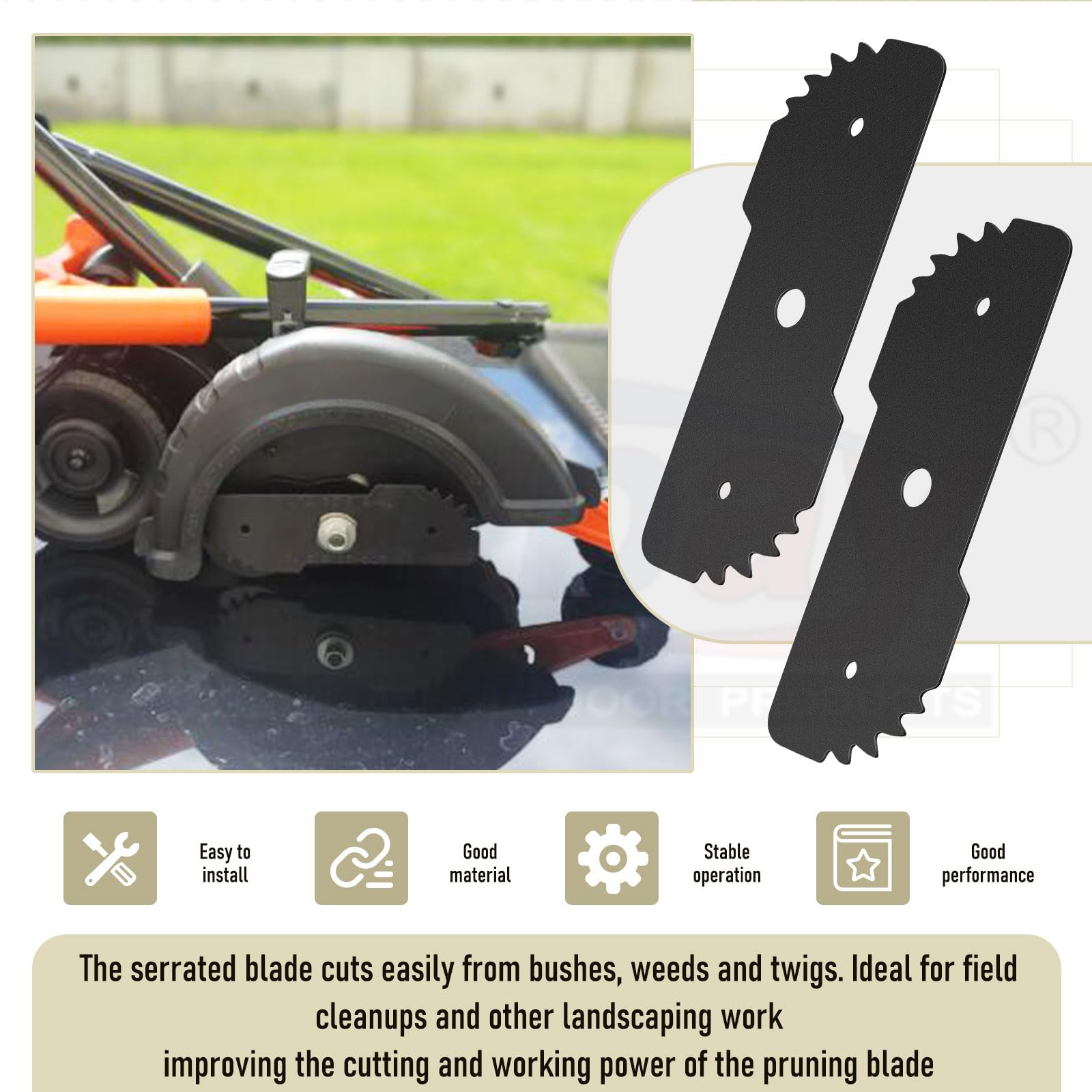 Karbay Edge Hog blade serrated edge aids cutting through bushes and twigs.