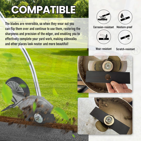Karbay blades in action for precise edging along sidewalks