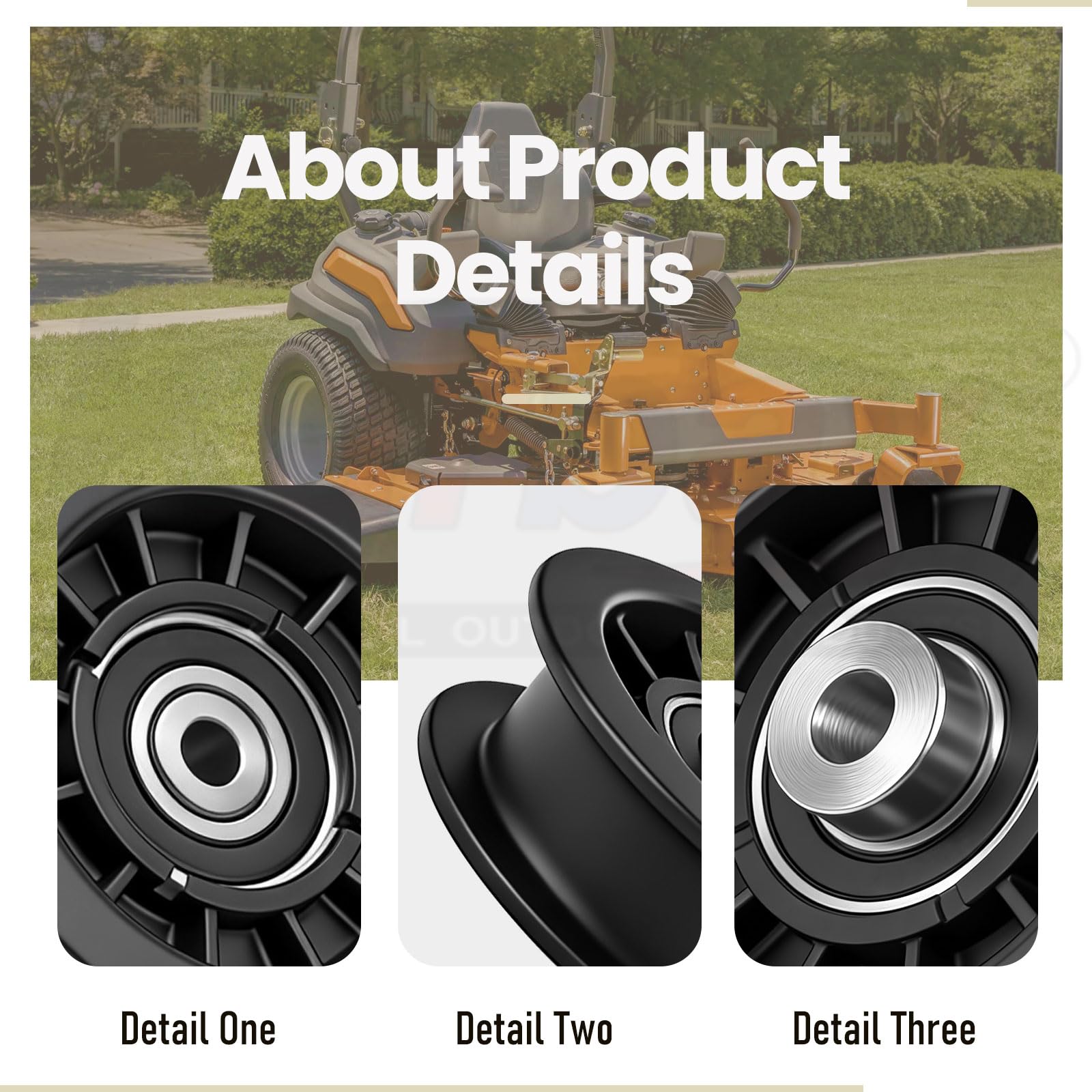 Karbay flat idler pulley 539110311 bearings close-up emphasizes internal durability.