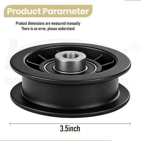 Karbay flat idler pulley 539110311 front view shows compact design for easy mower maintenance.
