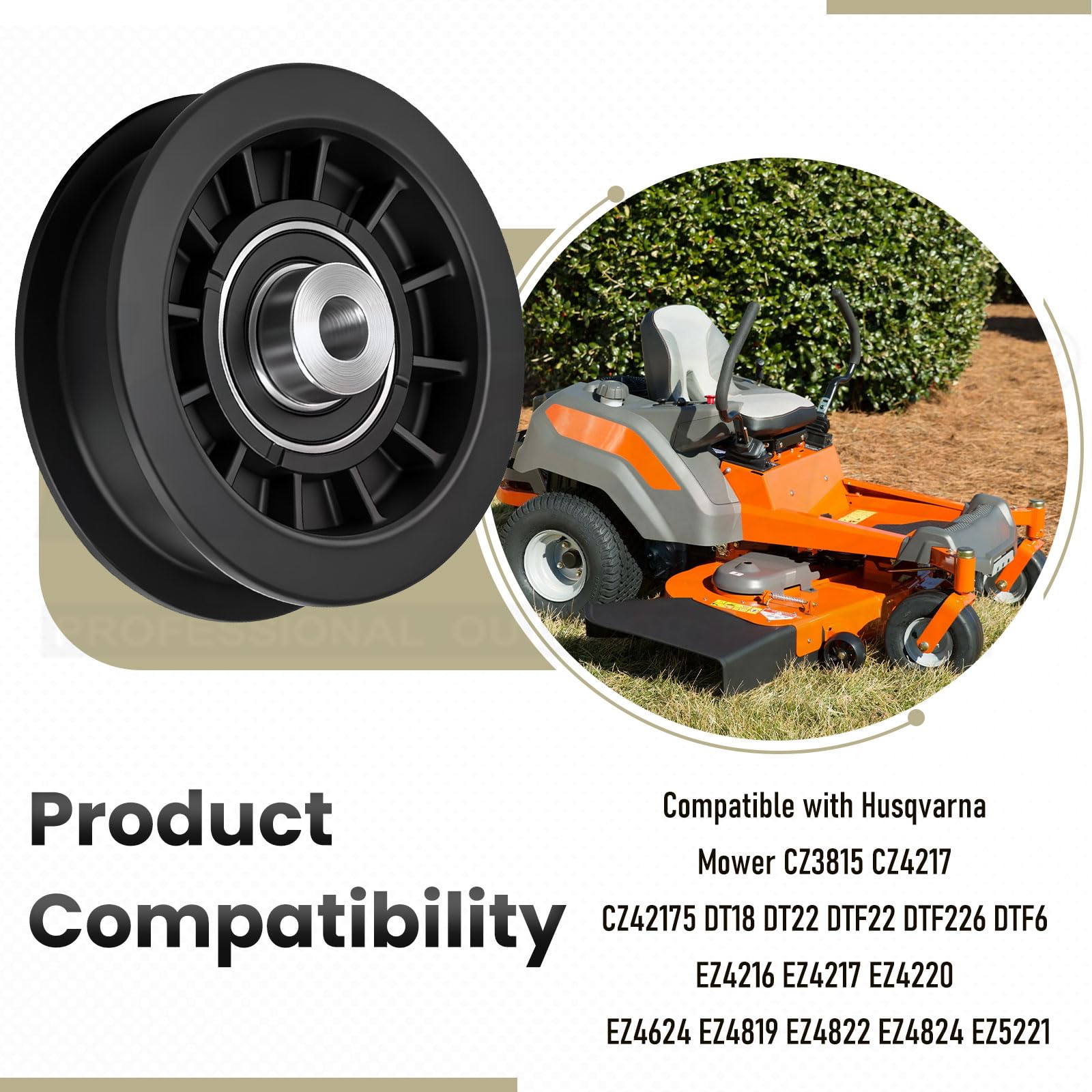 Karbay 539110311 in-use image demonstrates belt stability during mowing.