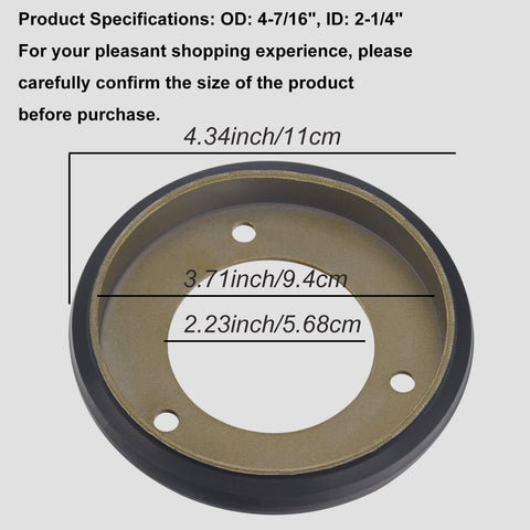Karbay friction wheel disc showing outer diameter 4-7/16 inches