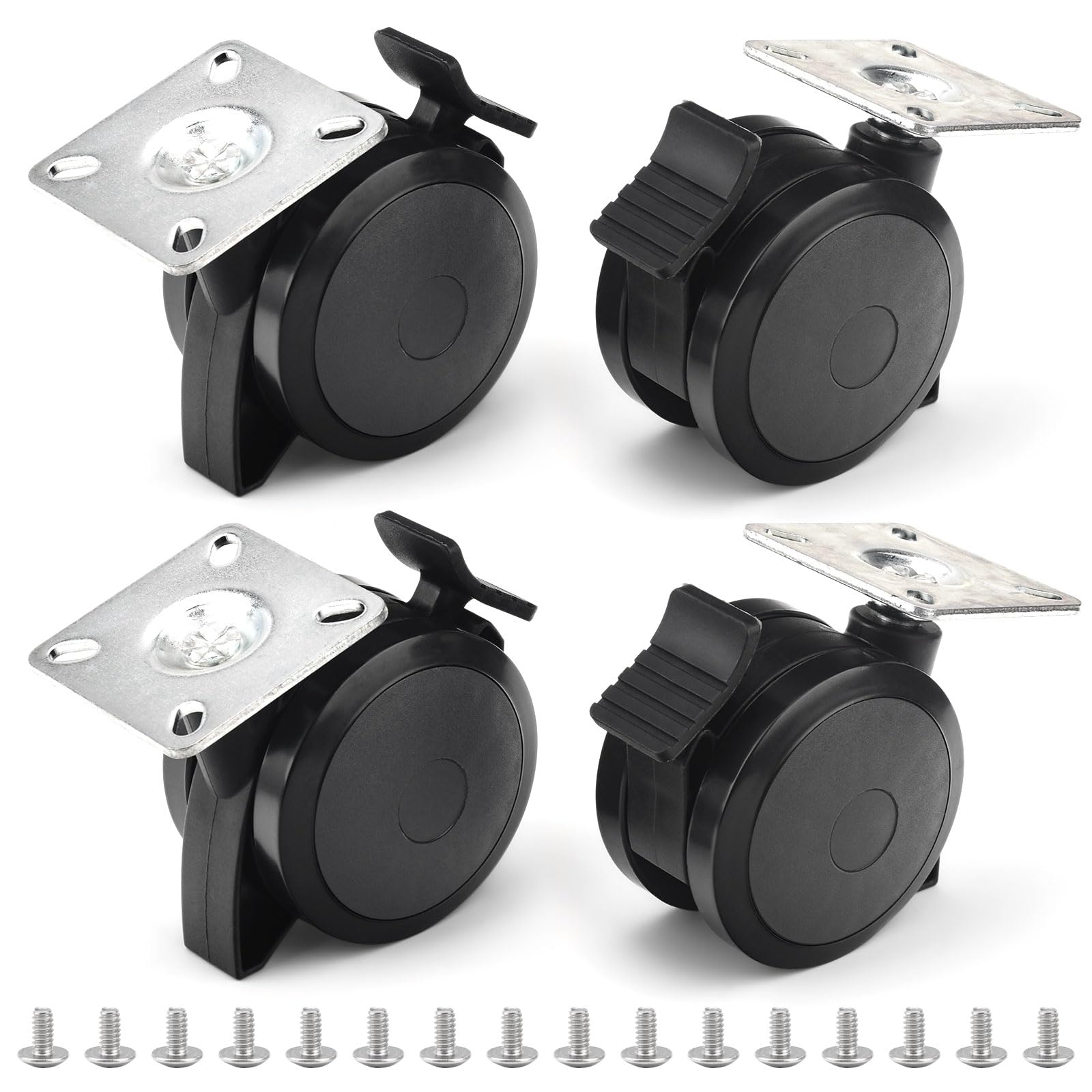 Karbay locking caster 4-pack front view shows sturdy wheels for easy grill movement