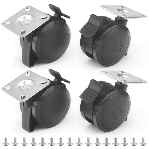 Karbay packaged locking caster contents show four durable wheels and mounting hardware