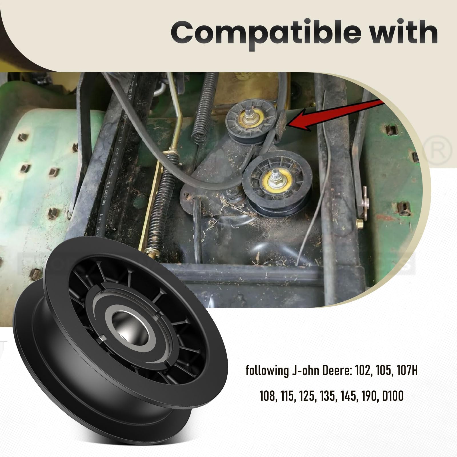Karbay pulley dimensions detail: height 1 inch