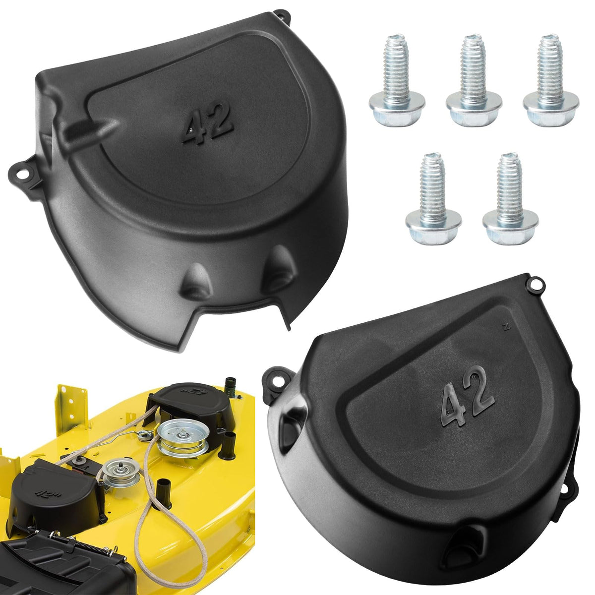 Karbay shield kit left shield for 42-inch deck, quick-fit replacement.