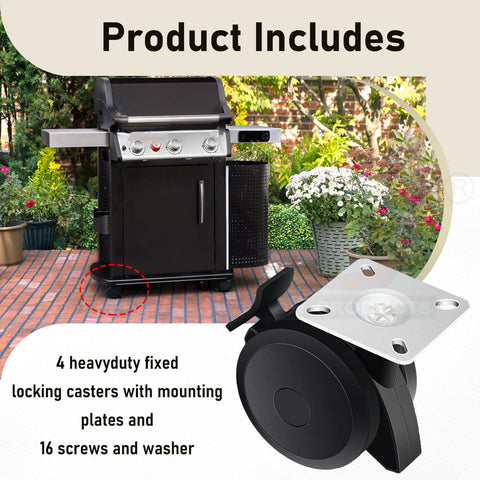 Karbay locking caster parts for Weber Spirit compatibility and easy maintenance
