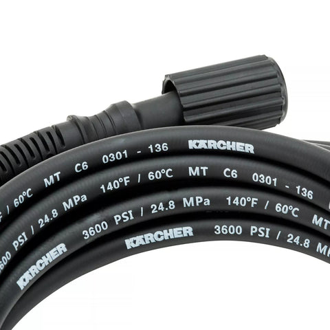 Karcher hose rated up to 3600 PSI supports versatile cleaning tasks