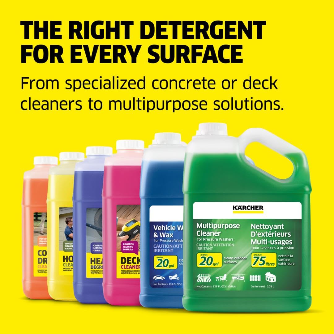 Biodegradable formula label shown on the Kärcher cleaner bottle