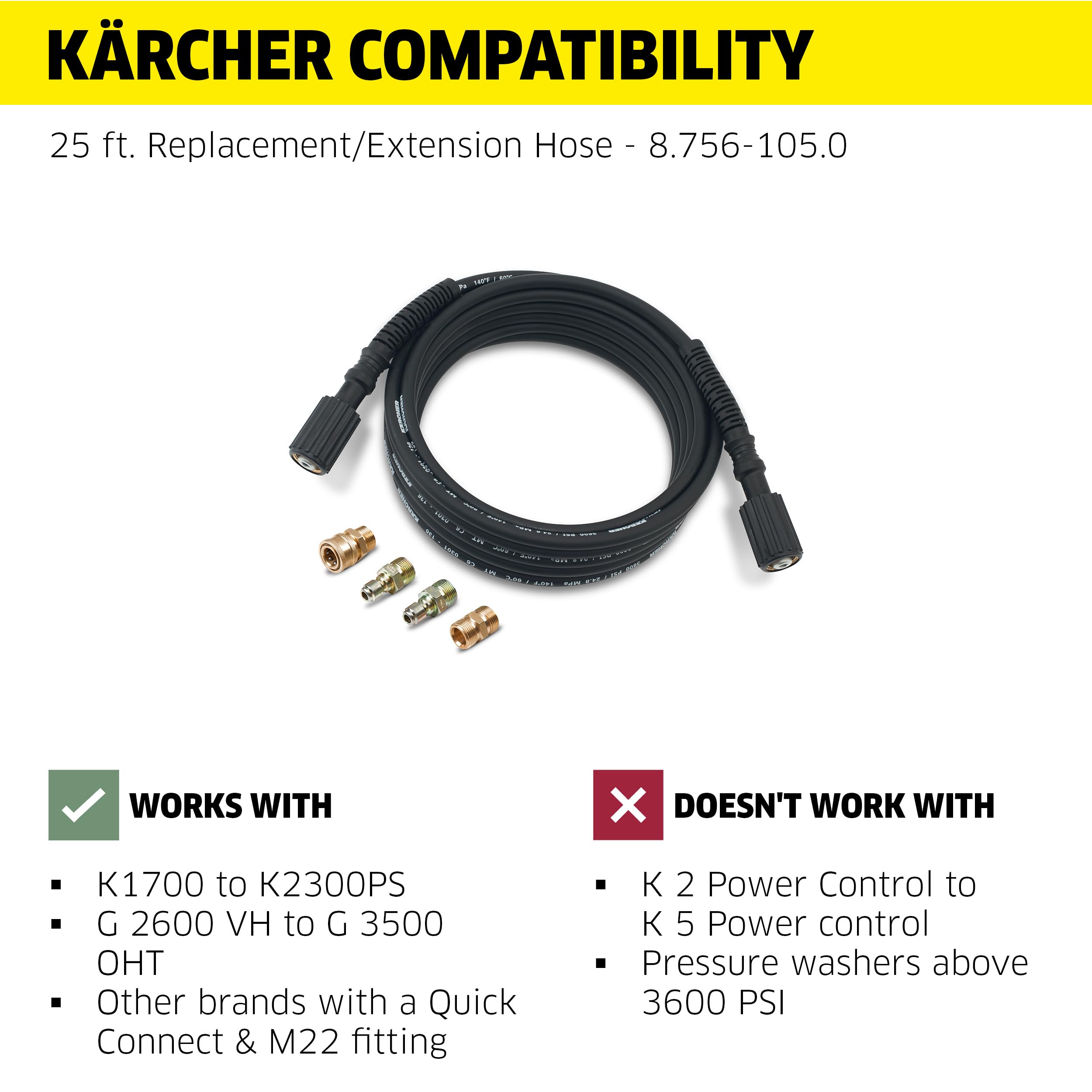 Karcher durable thermoplastic hose resists kinks during use