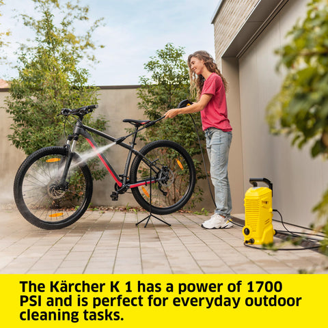 Karcher K 1 detergent tank enables convenient cleaner application