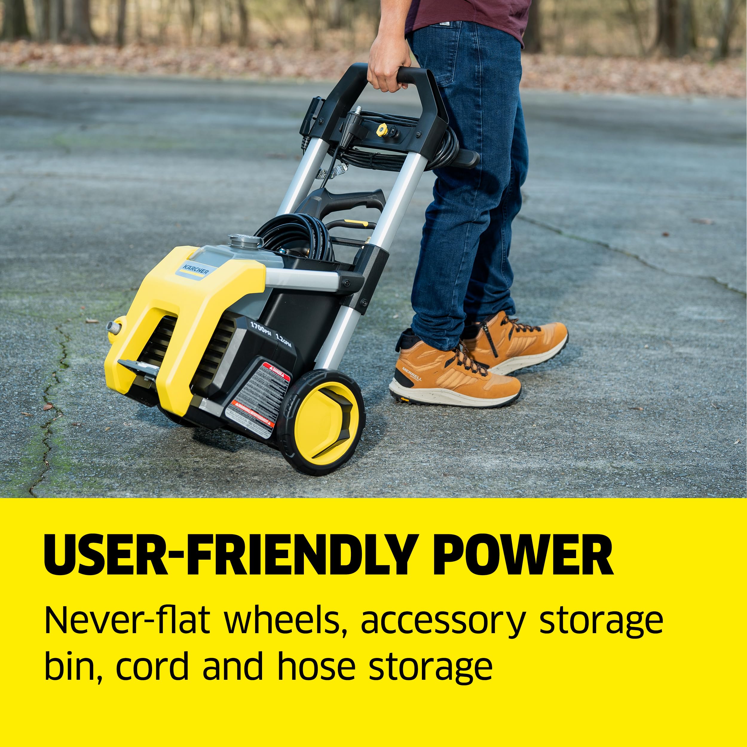 Kärcher K1700 on/off foot switch for simple power control.