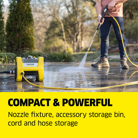 On/off foot switch on the Kärcher K1800PS Cube for convenient power control.