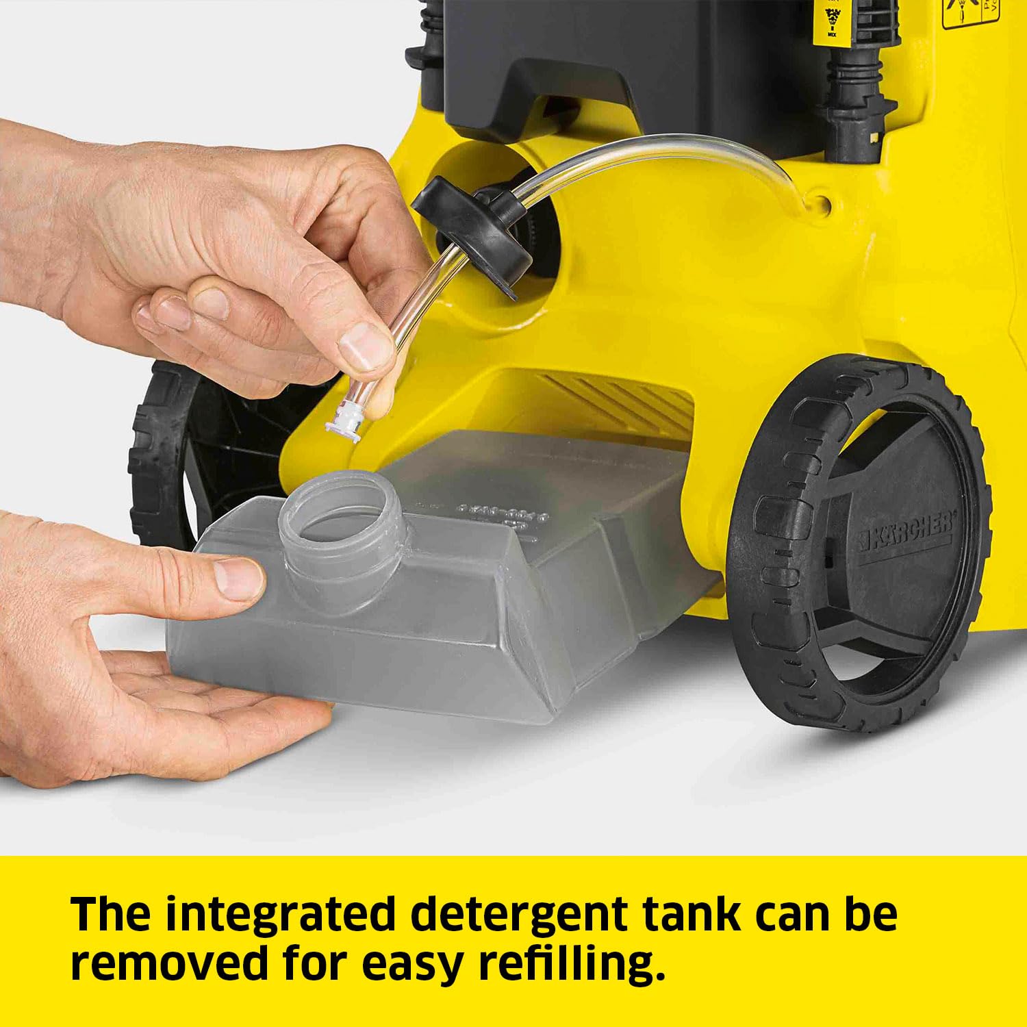 Onboard storage and telescoping handle for tidy, portable cleaning