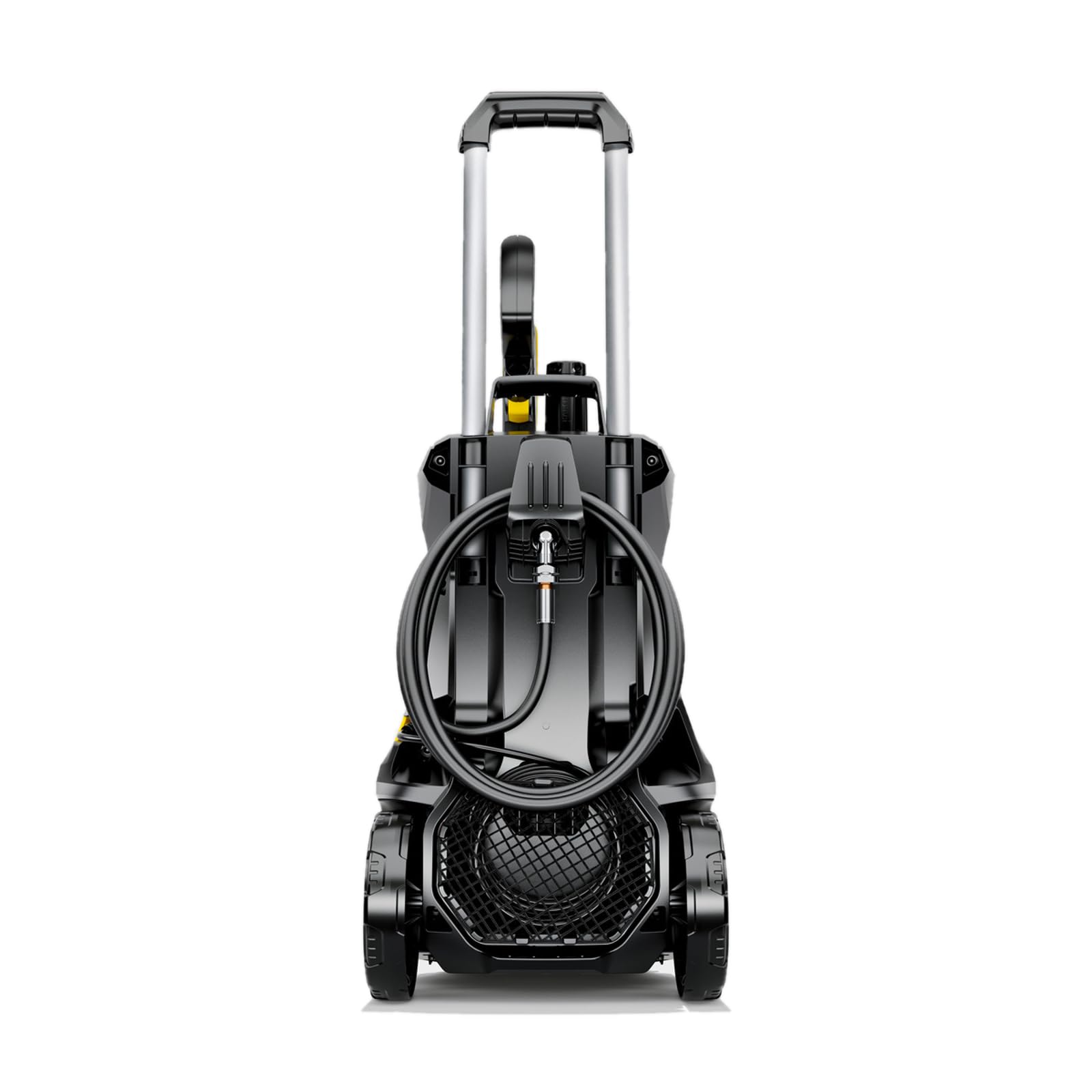 32-foot hose with onboard storage keeps components organized.