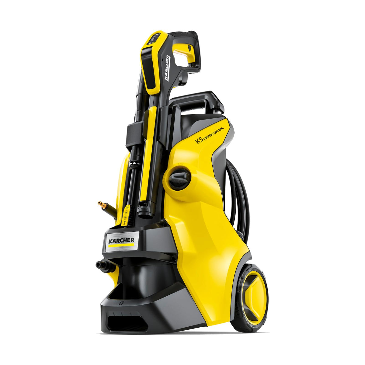 Karcher K5 Power Control front view highlights rugged design and versatility.