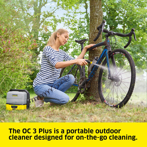 Kärcher OC 3 Plus battery compartment highlighting cordless use.
