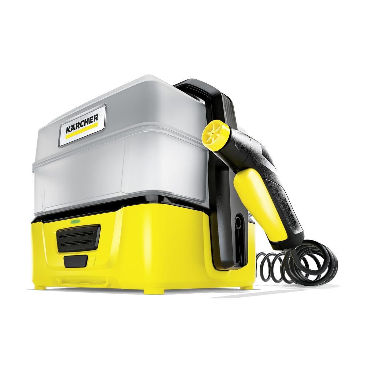 Kärcher OC 3 Plus front view showing compact, portable outdoor cleaner.
