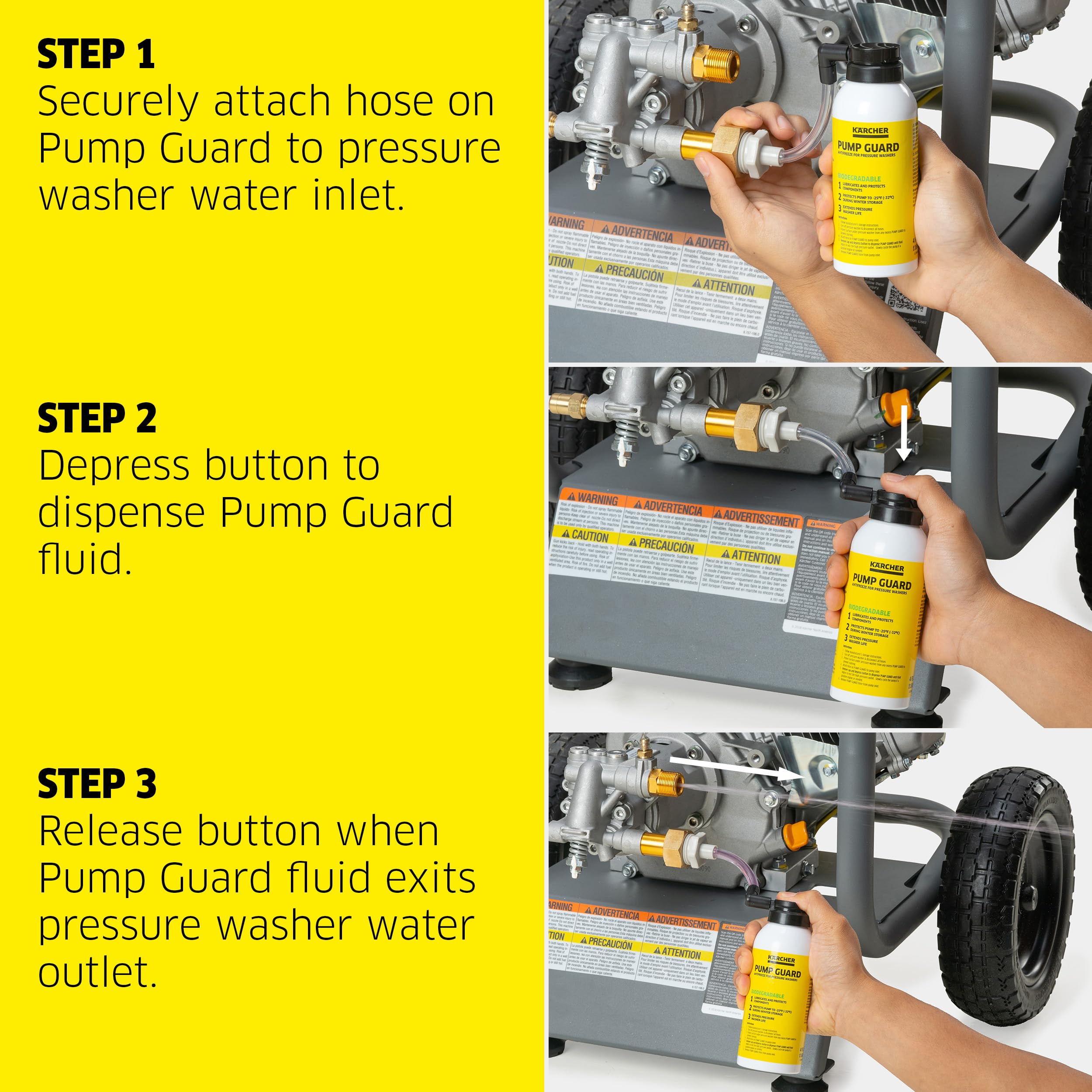 Kärcher Pump Guard packaging with 4oz aerosol and hose
