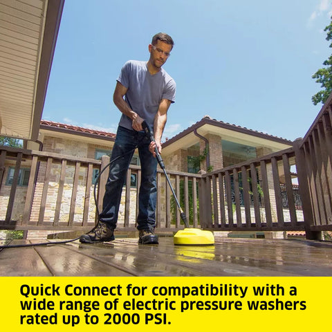 Kärcher surface cleaner with two high RPM nozzles speeds up tasks.