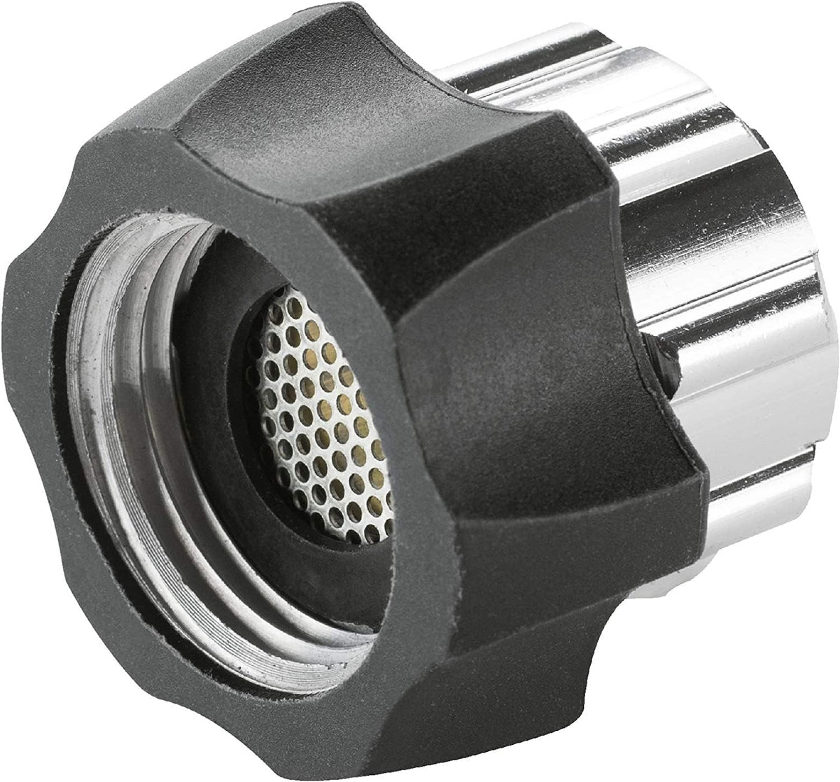 Karcher universal filtered garden hose connector front view shows durable metal construction
