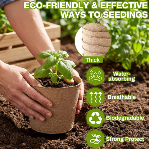 Karenhi biodegradable seed pots made from pulp fibers decompose naturally.