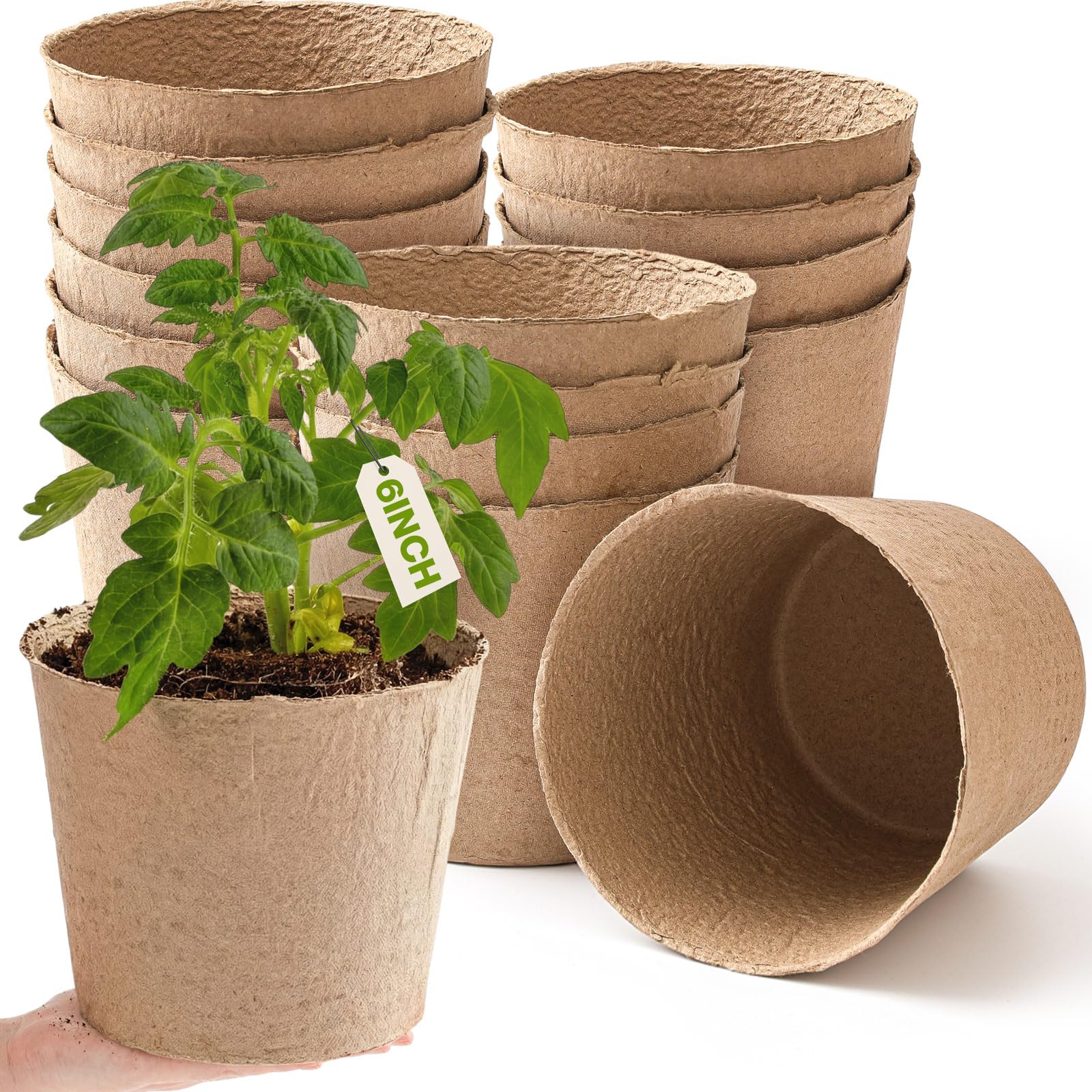 Karenhi 6-inch peat pots pack for easy seed starting at home.