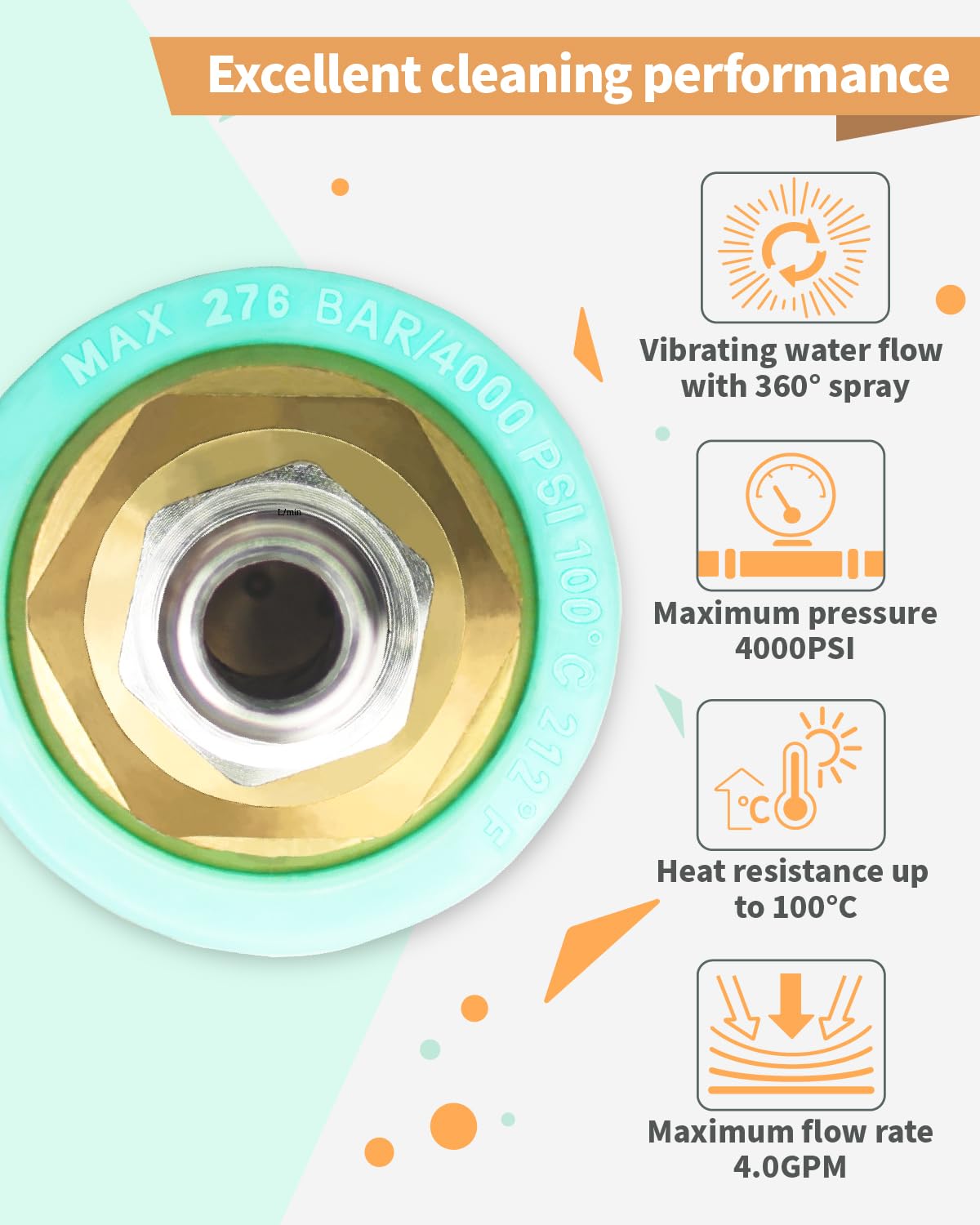 Kareyou Turbo Nozzle quick-connect attachment enables fast setup with 1/4-inch hoses