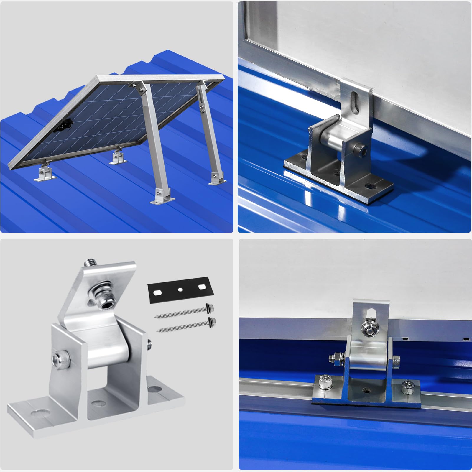 Durable aluminum Karidge bracket provides rust-resistant support for solar panels.