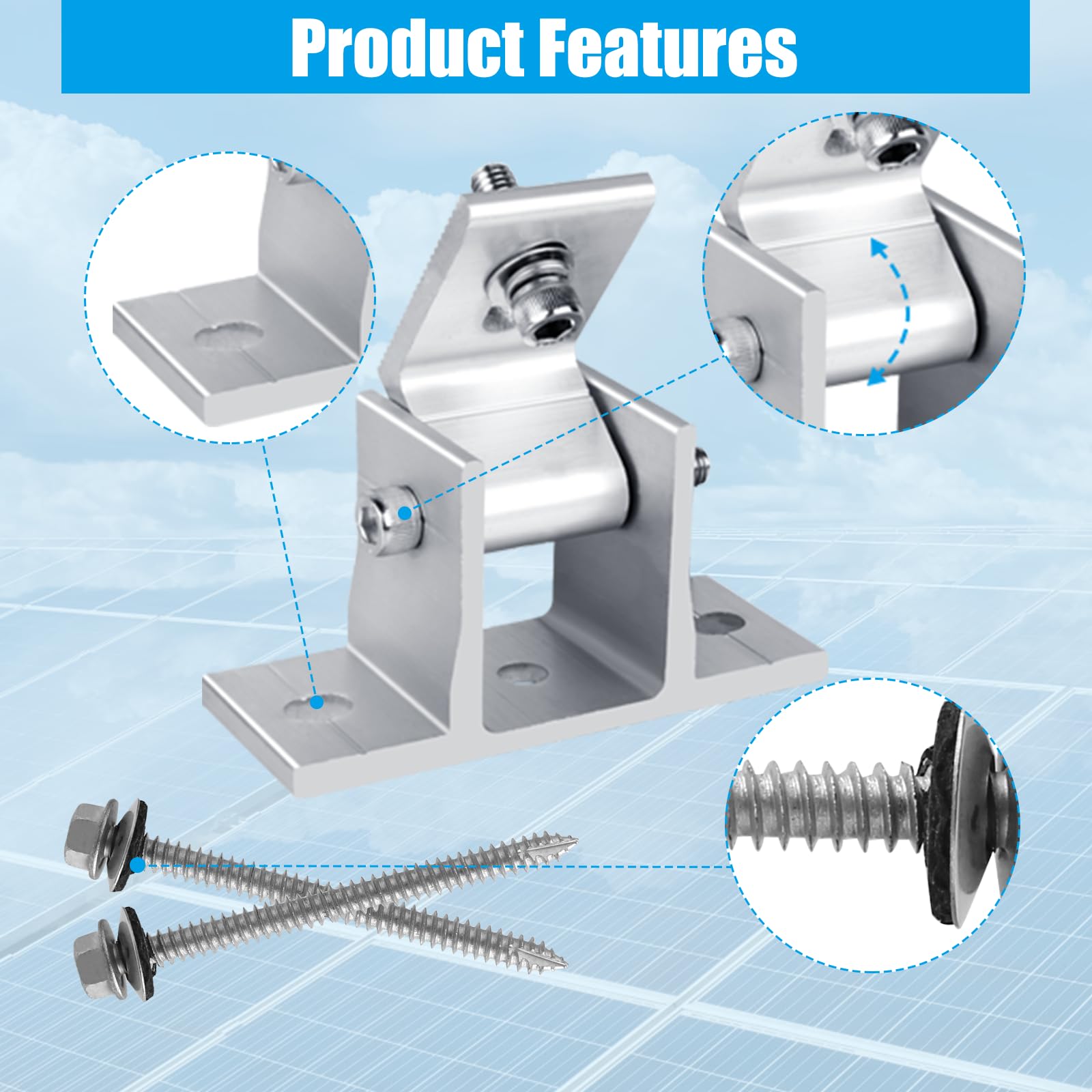 Tilt-angle 10-60° roof kit by Karidge for optimized sun exposure.