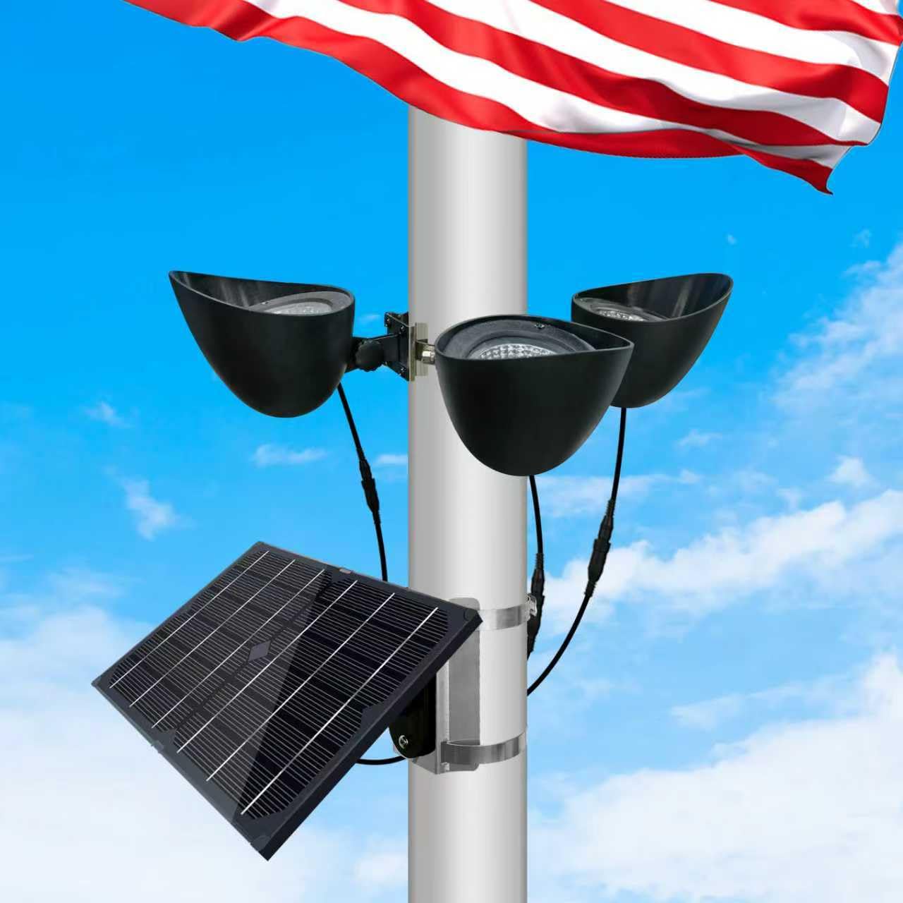 KARLIOBE flagpole light assembly for quick 2–6 inch pole setup
