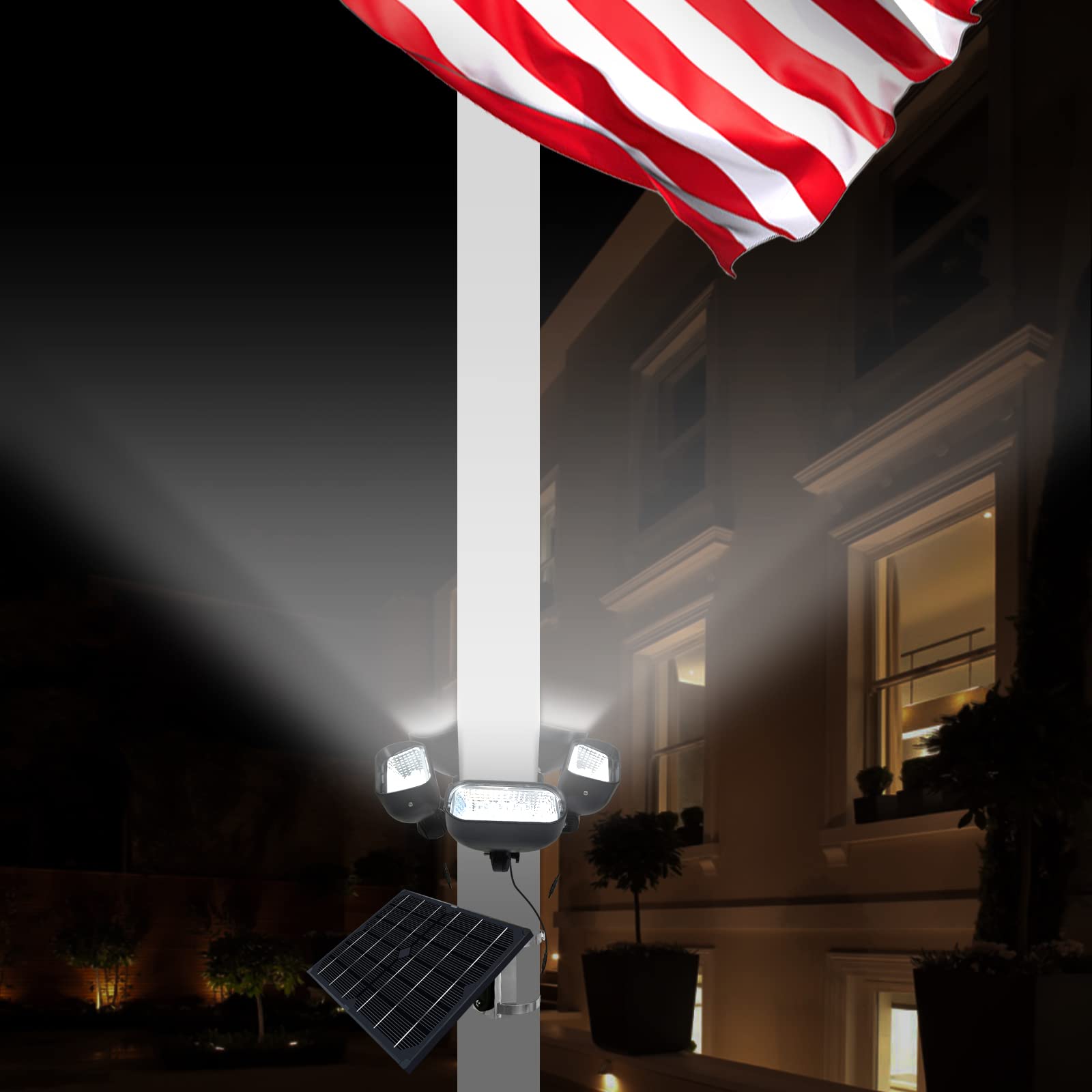 Durable KARLIOBE flagpole light features independent mounting for quick installation.