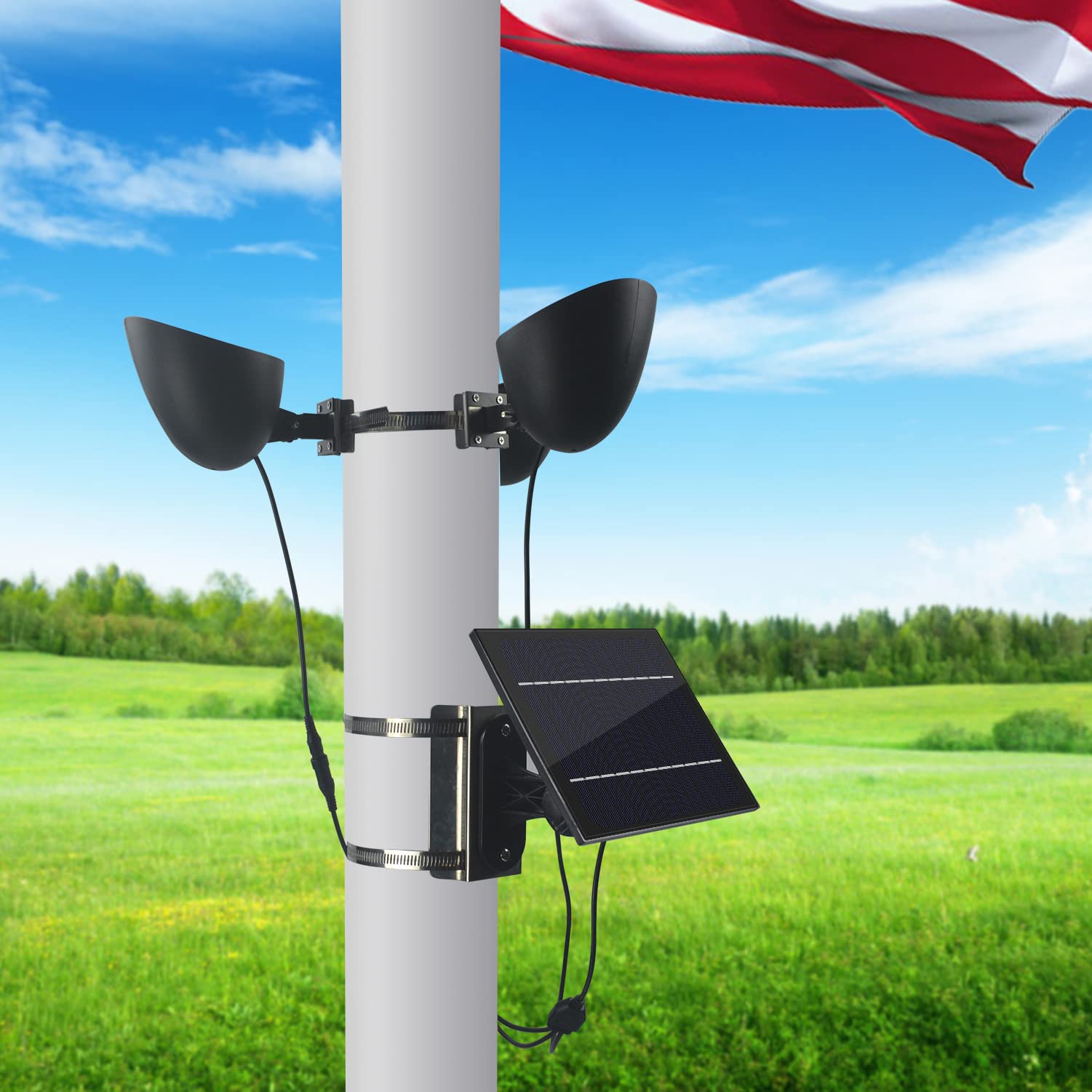 KARLIOBE flagpole light fits poles up to 6 inches in diameter