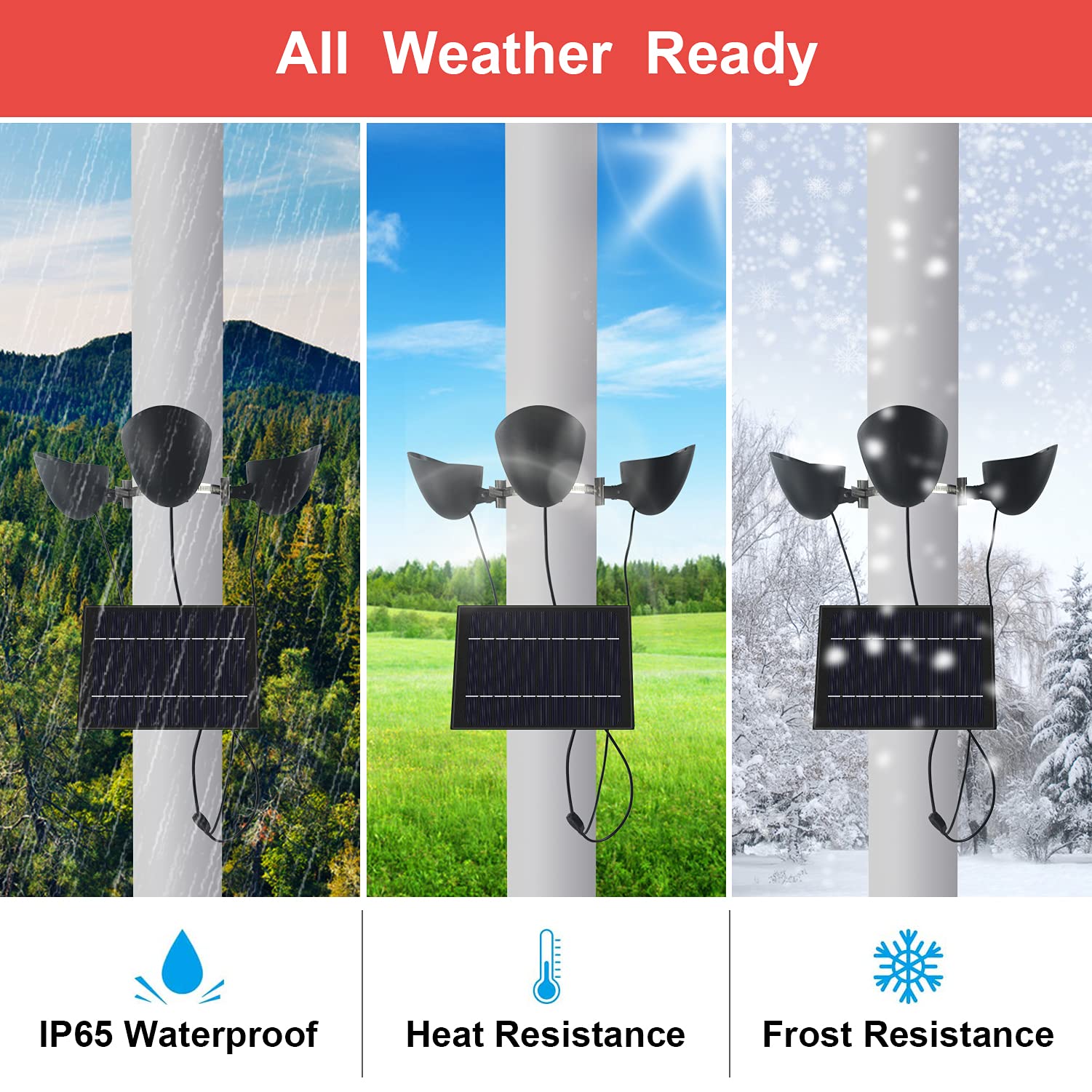 KARLIOBE IP65 waterproof flag light withstands rain and snow