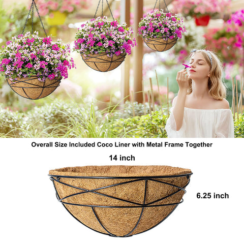 Karlliu 14-inch diameter hanging basket fits porches and balconies