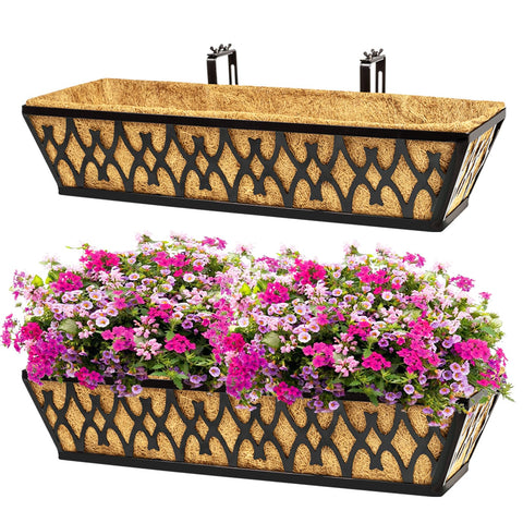Karlliu 24-inch window boxes hanging baskets in two-pack for stylish outdoor display