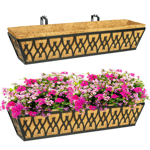 Karlliu 2-pack 30-inch window boxes with durable frame for year-round outdoor display.