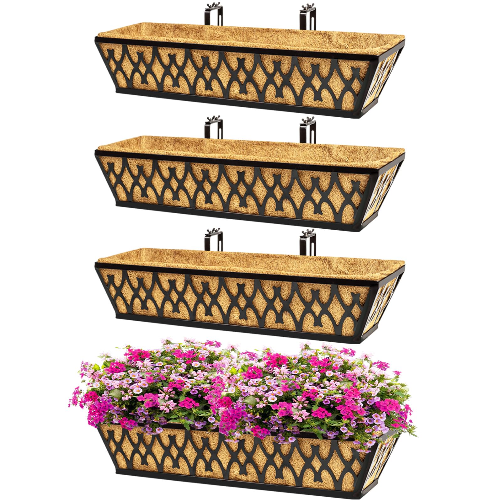 Karlliu 4-pack 24-inch window boxes for versatile outdoor planting and curb appeal.